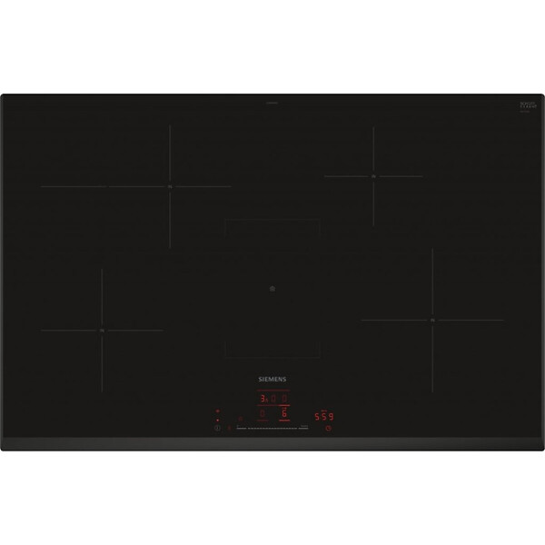 SIEMENS - Siemens iQ300 Plaque de cuisson à induction 80 cm 4 foyers, noir (EH85KHFB1E) - large