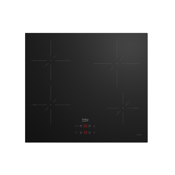 BEKO - Beko Plaque à induction 4 foyers, fonction PowerBoost, minuterie, sécurité enfant, arrêt automatique, noire (HII64400SMT) - large