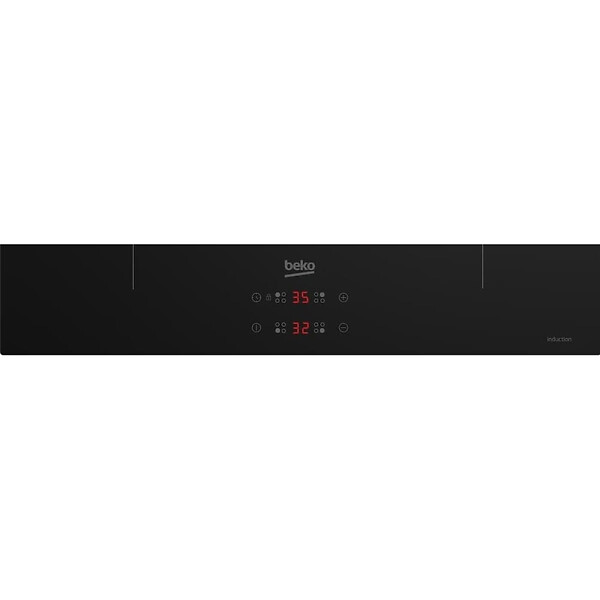 BEKO - Beko Plaque à induction 4 foyers, fonction PowerBoost, minuterie, sécurité enfant, arrêt automatique, noire (HII64400SMT) - large