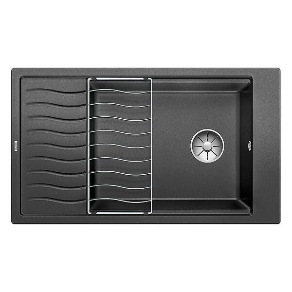 BLANCO - Blanco Evier Elon XL 8 S PuraDur en Silgranit avec vidage manuel 86x50cm, Noir (525886) - large