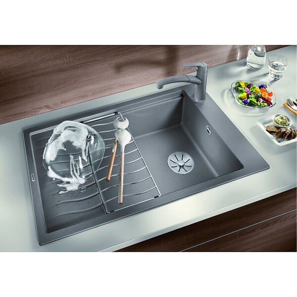 BLANCO - Blanco Evier Elon XL 8 S PuraDur en Silgranit avec vidage manuel 86x50cm, Noir (525886) - large
