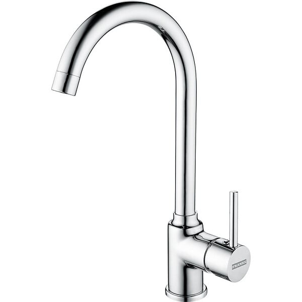 FRANKE - Franke Kit évier Orion OID 621, double bac, Carbone + Mitigeur Pola, col de cygne, Chrome (114.0276.028-POLA) - large