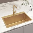 SWISS AQUA TECHNOLOGIES - Swiss Aqua Technologies Aurum Évier de cuisine encastrable inox 304, 1 bac , 68x45x21 cm, Or brossé PVD - vignette