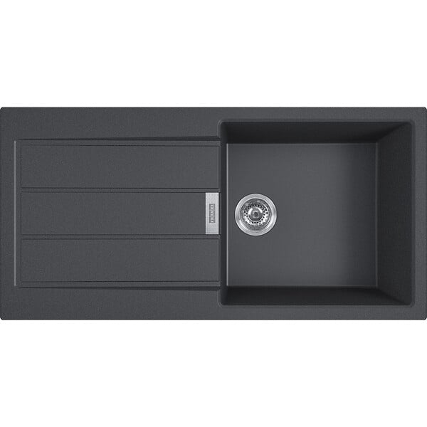 FRANKE - Franke Sirius 2.0 S2D 611-100 Tectonite évier à encastrer 1 bac, avec égouttoir, Noir - large