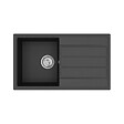 SWISS AQUA TECHNOLOGIES - Swiss Aqua Technologies 76x44 cm évier avec égouttoir réversible en granite à encastrer + mitigeur aérateur Neoperl®, noir mat (SATSINKGE3B-SET1) - vignette