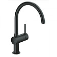GROHE - Grohe Kit Evier Quartz Noir Granite K700 417 x 366mm + Mitigeur Minta Noir col de cygne pivotant à 360° (31653AP0-SET6) - vignette