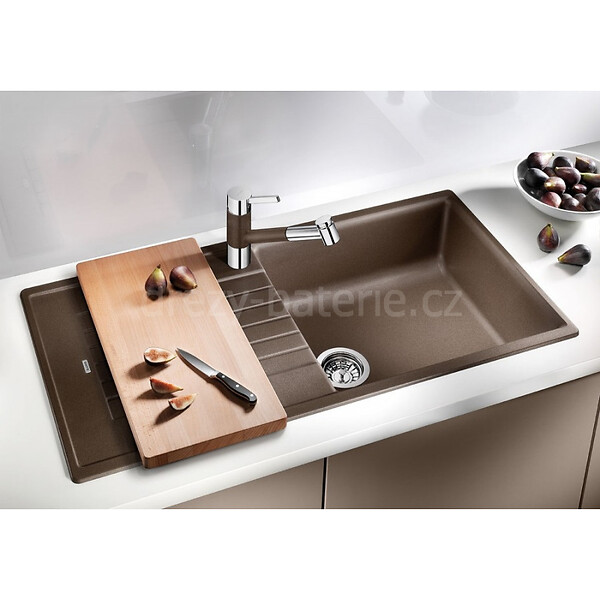 BLANCO - Blanco ZIA XL 6 S  - évier en composite de granit SILGRANIT PuraDur II, simple bac XL avec égouttoir, couleur blanc (517571) - large
