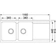 FRANKE - Franke Orion OID 621 évier double bac avec égouttoir en Tectonite Carbone - vignette