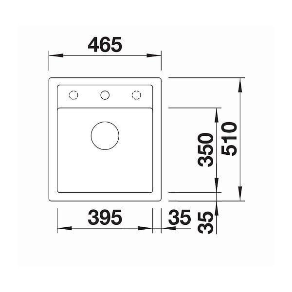 BLANCO - Evier DALAGO 45 PuraDur en Silgranit avec vidage automatique 46.5x51cm, Blanc (517160) - large