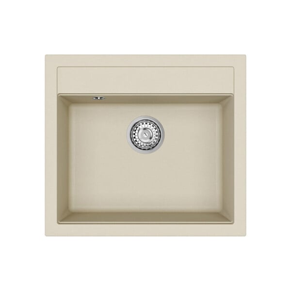 SWISS AQUA TECHNOLOGIES - Swiss Aqua Technologies 56,5x51cm évier avec égouttoir réversible en granite à encastrer + mitigeur monocommande, jasmin (SATSINKGQQ100J-SET) - large
