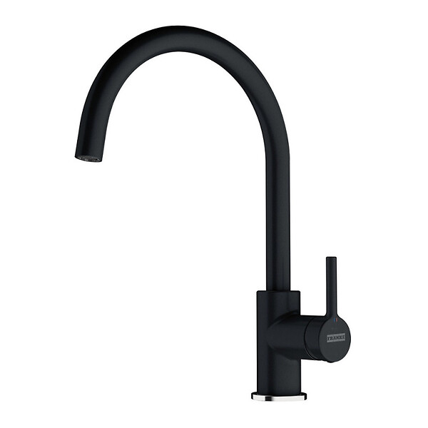 FRANKE - Franke Sirius Evier à encastrer 100×50cm 1 bac avec égouttoir, Tectonite, Onyx + Mitigeur col de cygne, Fragranit, Onyx - large