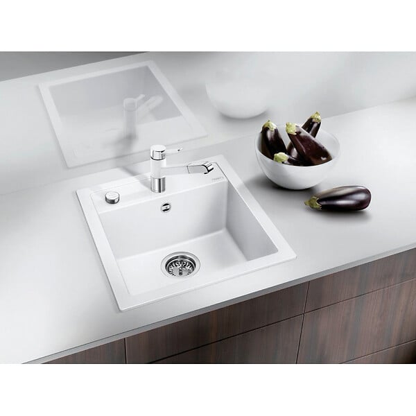 BLANCO - Blanco Evier DALAGO 45 PuraDur en Silgranit avec vidage automatique 46.5x51cm, Anthracite (517156) - large