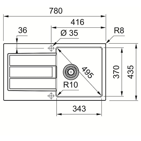 FRANKE - Franke SIRIUS - 2.0 S2D 611-78 Tectonite® Evier à encastrer Noir - large