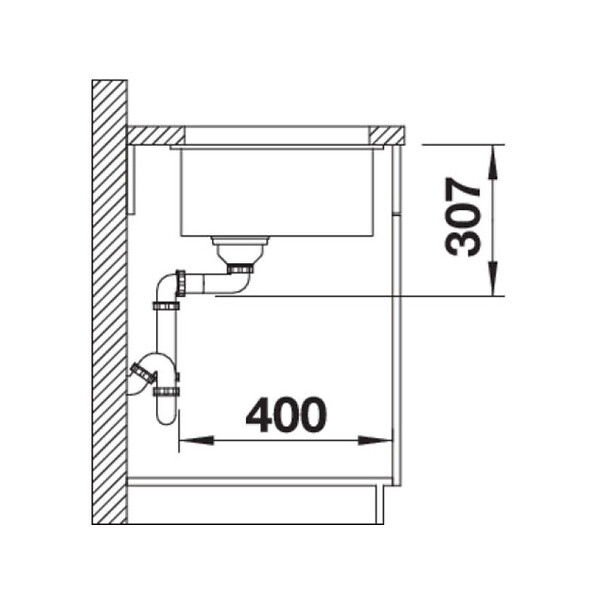 BLANCO - Blanco Evier Subline 500-U en Silgranit PuraDur sous-plan 53x46cm, Noir (525995) - large