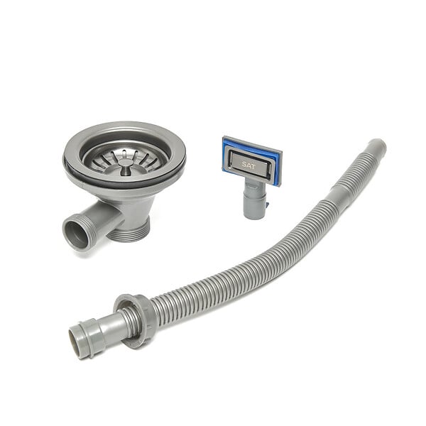 SWISS AQUA TECHNOLOGIES - Swiss Aqua Technologies /Grohe, Set Aurum Évier de cuisine encastrable inox, 68x45x21 cm + Essence Mitigeur monocommande, Gun Metal brossé - large