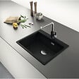 FRANKE - Franke Maris MRG 610-54 Evier à encastrer 59x50cm, avec bonde et siphon gain de place, en Fragranit+, Noir mat + Cache bonde - vignette