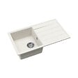 SWISS AQUA TECHNOLOGIES - Swiss Aqua Technologies 76x44 cm évier avec égouttoir réversible en granite à encastrer + mitigeur à bras pivotant 2 jets, blanc (SATSINKGE3W-SET2) - vignette