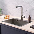 CERAMIA - Ceramia Timeless Évier de cuisine encastrable inox 304, 1 bac, 55x45x21 cm, Gun Metal brossé PVD - vignette