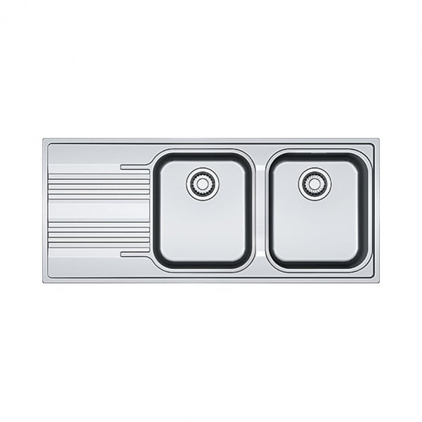 FRANKE - Franke Smart SRX 621 Evier 116x50cm avec double cuve et égouttoir à gauche, Acier inoxydable (101.0356.896) - large
