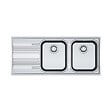 FRANKE - Franke Smart SRX 621 Evier 116x50cm avec double cuve et égouttoir à gauche, Acier inoxydable (101.0356.896) - vignette
