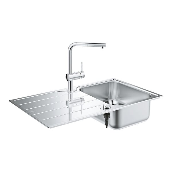 GROHE - Grohe K500 set évier de cuisine à encastrer + mitigeur monocommande, chrome (G31573SD1) - large