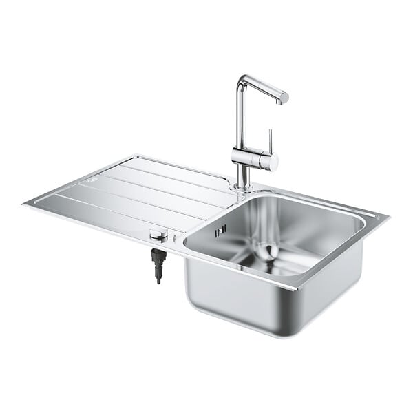 GROHE - Grohe K500 set évier de cuisine à encastrer + mitigeur monocommande, chrome (G31573SD1) - large
