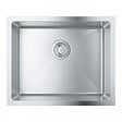 GROHE - K700 Evier sous-plan 550 x 450mm + Siphon, bonde et vidage inclus, Acier inoxydable (31574SD1) - vignette
