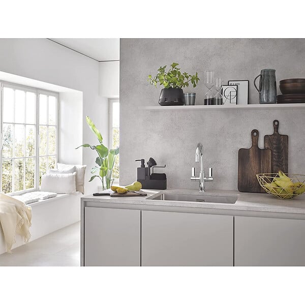 GROHE - K700 Evier sous-plan 550 x 450mm + Siphon, bonde et vidage inclus, Acier inoxydable (31574SD1) - large