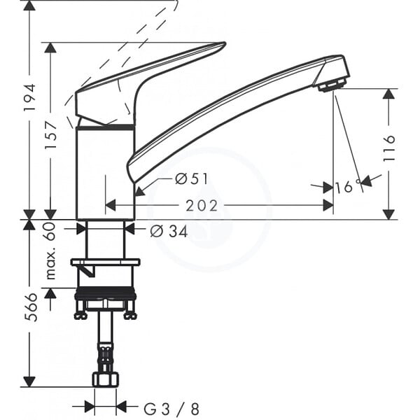 HANSGROHE - Hansgrohe Logis 120. Mitigeur cuisine (71830000) - large