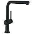 HANSGROHE - Talis M54 Mitigeur de cuisine 270, avec douchette extractible 1 jet, Noir mat (72808670) - vignette