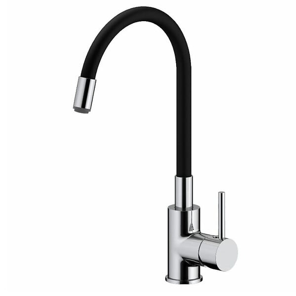 SIKO - Siko mitigeur cuisine à mémoire de forme, courbe en silicone noir (SIKOBSLPRO290C) - large
