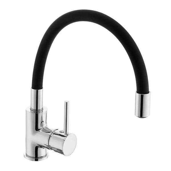 SIKO - Siko mitigeur cuisine à mémoire de forme, courbe en silicone noir (SIKOBSLPRO290C) - large