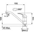 FRANKE - Franke mitigeur de cuisine sans douchette FB 250 Chrome (115.0250.147) - vignette