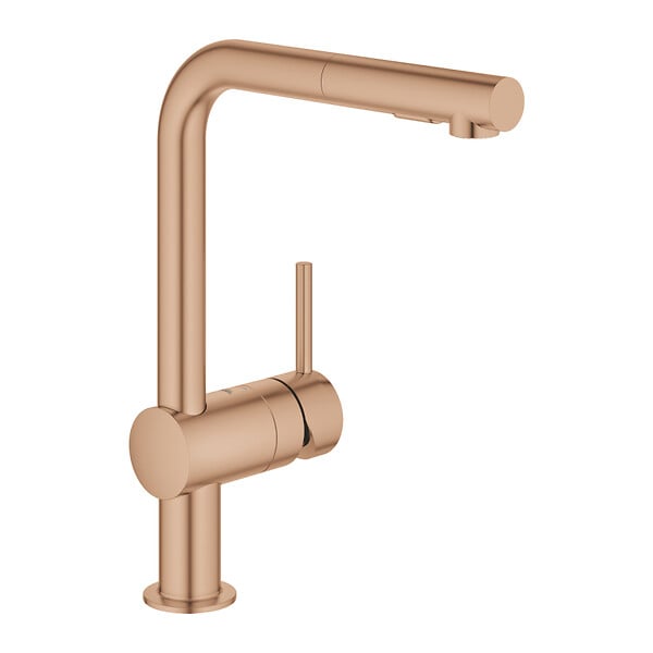 GROHE - Minta mitigeur monocommande évier avec douchette 2 jets, warm sunset brossé (G30274DL0) - large