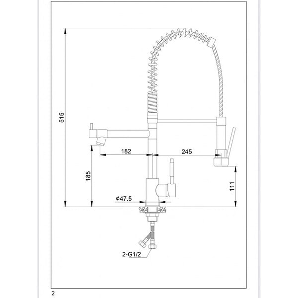SWISS AQUA TECHNOLOGIES - Mitigeur d'évier à bras pivotant, 2 jets, chromé (BSD284) - large