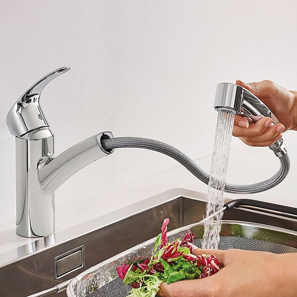 GROHE - Eurosmart Mitigeur évier avec Douchette, Chrome (30305001) - large