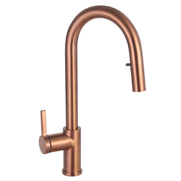 CERAMIA - Timeless mitigeur d'évier à levier en acier inoxydable avec douchette extractible, monotrou, or rose brossé TML (TMLKF285BCP) - large