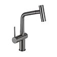 CERAMIA - Timeless mitigeur d'évier à levier en acier inoxydable avec douchette extractible, monotrou, gun metal brossé (TMLKF185BGM) - vignette