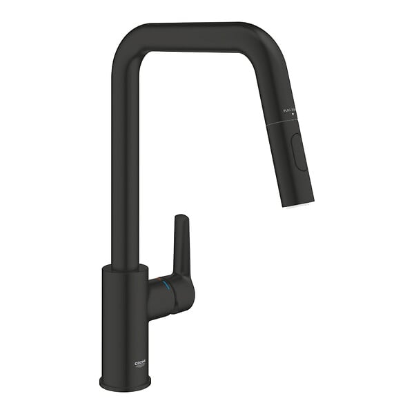 GROHE - Start mitigeur monocommande évier avec douchette 2 jets, noir mat (G306312430) - large