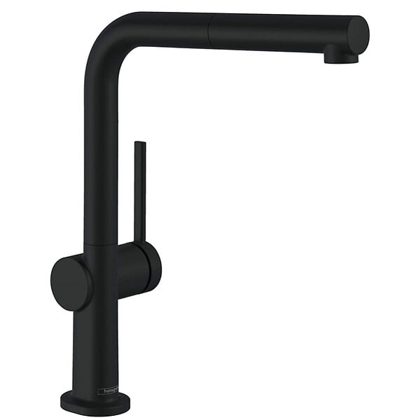 HANSGROHE - Talis M54 Mitigeur de cuisine 270, avec douchette extractible 1 jet, sBox, Noir mat (72809670) - large