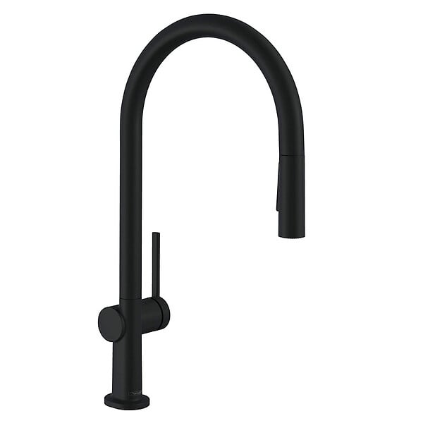 HANSGROHE - Talis M54 Mitigeur de cuisine 210, avec douchette extractible 2 jets, Noir mat (72800670) - large