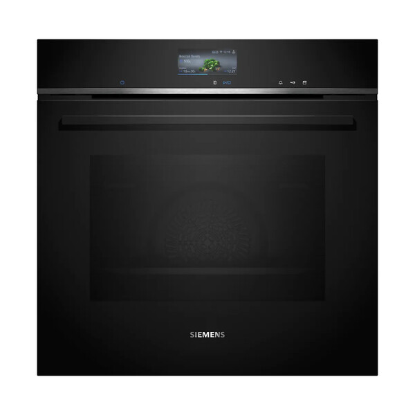 SIEMENS - Siemens iQ700 four à vapeur encastrable 60x60 cm, classe A+, 21 modes de cuisson, écran tactile, noir (HS736G1B1) - large