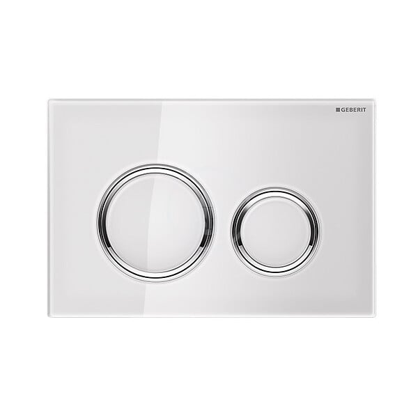 GEBERIT - Plaque de déclenchement sigma 21, Verre Blanc/chromé (115.884.SI.1) - large