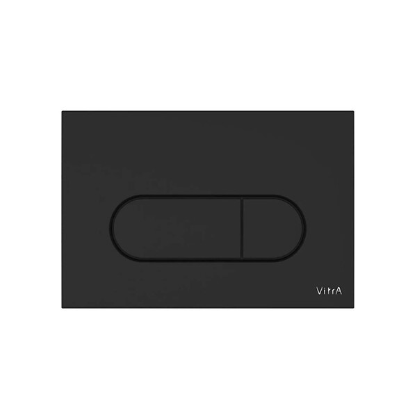 VITRA - Root Round Plaque de déclenchement double touche, Noir mat (740-2211) - large