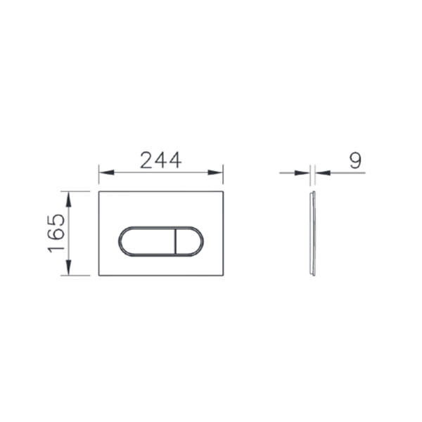 VITRA - Root Round Plaque de déclenchement double touche, Noir mat (740-2211) - large