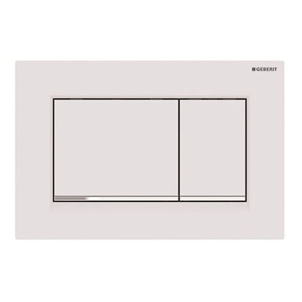 GEBERIT - Sigma30 Plaque de déclenchement double touche, Blanc mat/chrome (115.883.JT.1) - large