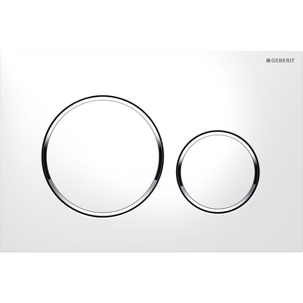 GEBERIT - Plaque de déclenchement WC DUOFIX Sigma 20, Blanc et chromé (115.882.KJ.1) - large