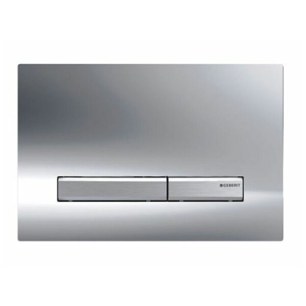 GEBERIT - Sigma 50 plaque de déclenchement à 2 boutons, façade chrome (115.788.21.2) - large