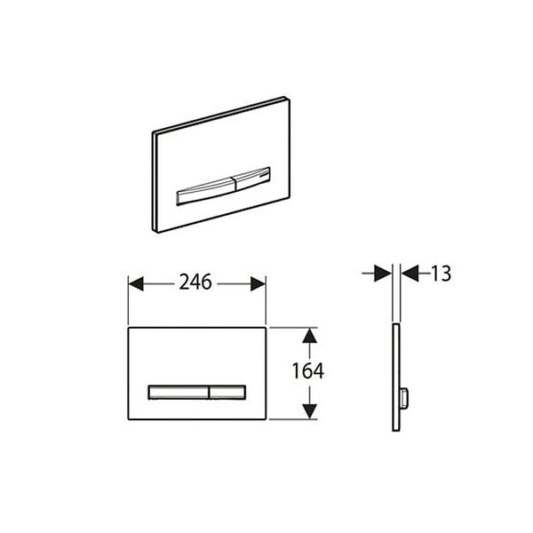 GEBERIT - Sigma 50 plaque de déclenchement à 2 boutons, façade chrome (115.788.21.2) - large