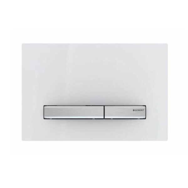 GEBERIT - Plaque de déclenchement Sigma 50, blanc alpin boutons chrome (115.788.11.2) - large